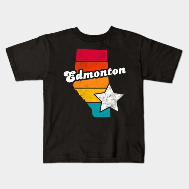 Edmonton Alberta Canada Vintage Distressed Souvenir Kids T-Shirt by NickDezArts